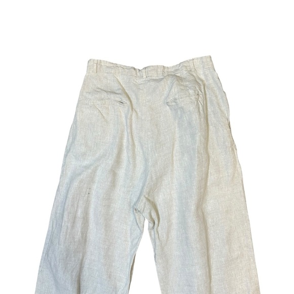 Reformation oatmeal linen vesta wide leg pleated trouser pants size 8 career - Picture 4 of 14
